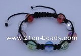 CFB529 12mm faceted round crystal beads adjustable bracelet wholesale