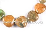 CFC05 14mm heart 15.5 inches fossil coral  beads Wholesale