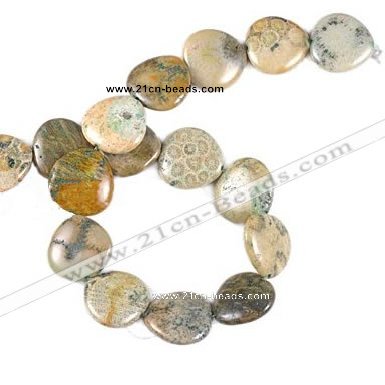 CFC06 20mm heart 15.5 inches fossil coral  beads Wholesale