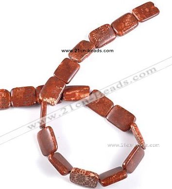 CFC39 15 inches 13*18mm rectangle fossil coral beads Wholesale