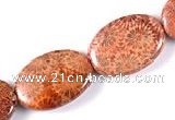CFC42 18*25mm oval 15 inches fossil coral beads Wholesale