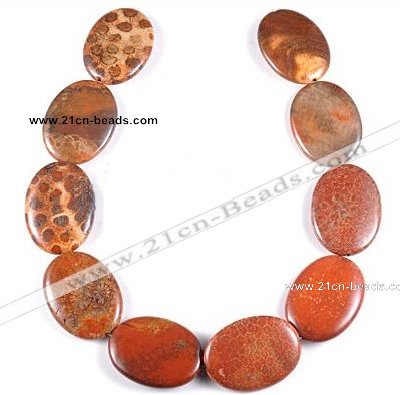CFC44 16 inches 30*40mm oval  fossil coral beads Wholesale
