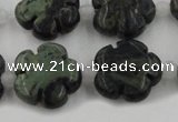 CFG1027 15.5 inches 16mm carved flower kambaba jasper beads