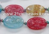 CFG1128 15.5 inches 18*25mm carved oval agate gemstone beads