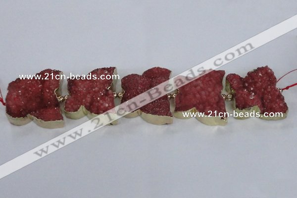 CFG1193 7.5 inches 40*45mm - 45*55mm butterfly druzy agate beads