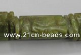 CFG224 15.5 inches 20*38mm carved flat column Korean jade beads