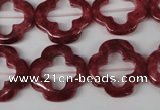 CFG258 15.5 inches 20mm carved flower dyed white jade beads