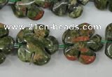 CFG451 15.5 inches 20mm carved flower unakite gemstone beads