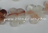 CFG658 15.5 inches 20mm carved flower pink quartz beads
