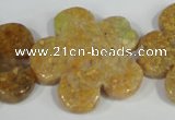 CFG674 15.5 inches 30mm carved flower agate gemstone beads