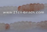 CFG752 15.5 inches 10*30mm carved rice natural pink quartz beads