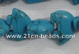 CFG793 12.5 inches 14*18mm carved animal synthetic turquoise beads