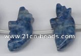 CFG861 Top-drilled 10*20mm carved animal lapis lazuli gemstone beads