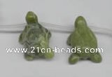 CFG866 Top-drilled 18*27mm carved animal olive jade gemstone beads