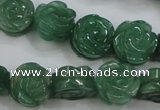 CFG889 15.5 inches 14mm carved flower green aventurine beads