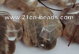 CFG931 15.5 inches 32*33mm faceted & carved flower moonstone beads