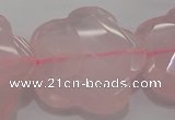 CFG967 15.5 inches 32*33mm faceted & carved flower rose quartz beads