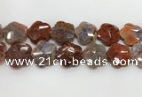 CFG979 15.5 inches 33*33mm carved flower fire agate beads
