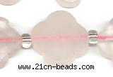 CFG990 15 inches 16mm - 17mm carved flower rose quartz beads
