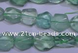 CFL1083 15 inches 10*13mm faceted nuggets green fluorite beads