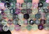 CLF1164 15.5 inches 12mm faceetd round fluorite gemstone beads