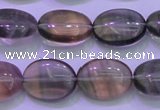 CFL1340 15.5 inches 10*14mm oval purple fluorite gemstone beads