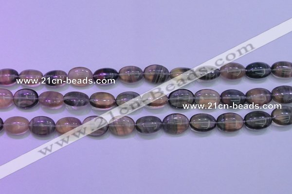 CFL1340 15.5 inches 10*14mm oval purple fluorite gemstone beads