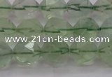 CFL1404 15.5 inches 12mm faceted nuggets green fluorite beads