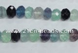 CFL313 15.5 inches 8*10mm faceted rondelle natural fluorite beads