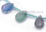 CFL34 5*8mm teardrop B grade natural fluorite beads Wholesale