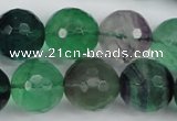 CFL57 15.5 inches 18mm faceted round AB grade natural fluorite beads