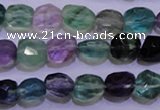 CFL725 15.5 inches 9*11mm faceted nuggets natural fluorite beads