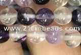 CFL911 15.5 inches 6mm round purple fluorite beads wholesale