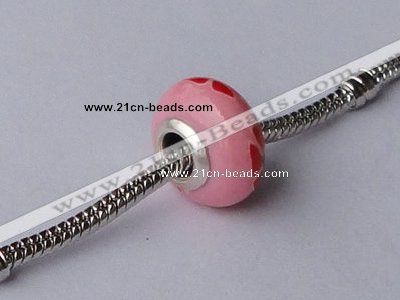 CFP19 20pcs alloy core 9*15mm roundel fimo polymer clay European beads