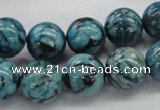 CFS105 15.5 inches 14mm round blue feldspar gemstone beads