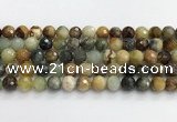 CFW220 15.5 inches 10mm faceted round flower jade beads