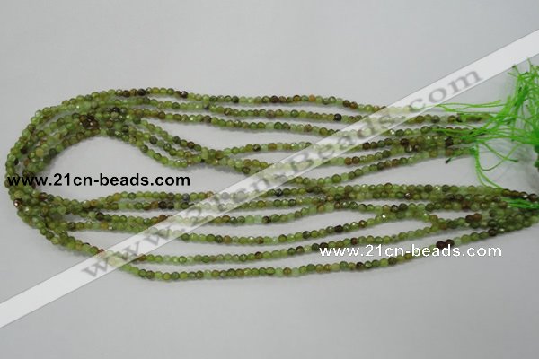 CGA121 15.5 inches 3mm faceted round natural green garnet beads