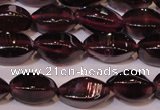CGA377 15 inches 4*7mm twisted rice natural red garnet beads wholesale