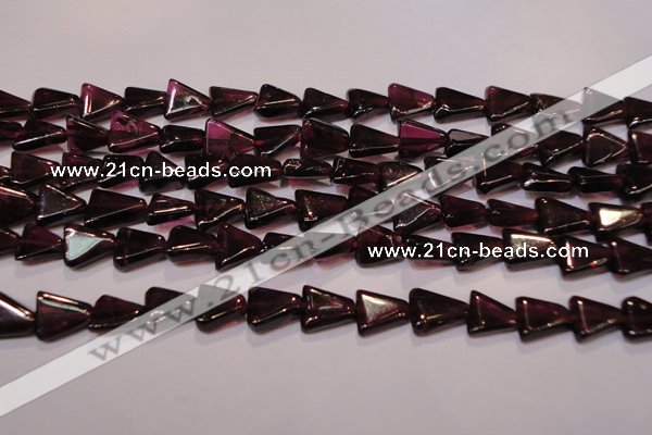 CGA390 15 inches 6*7mm triangle natural red garnet beads wholesale