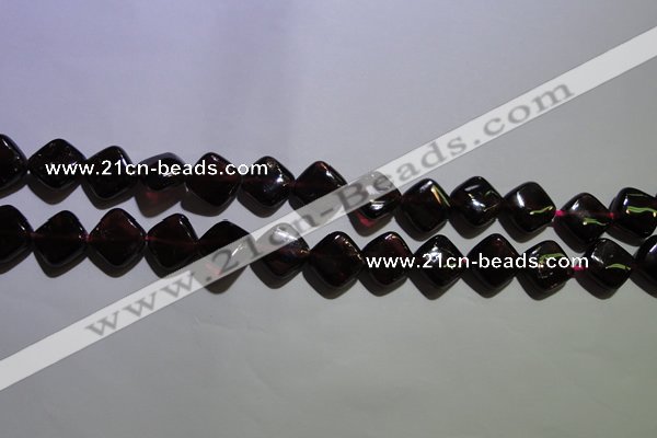 CGA409 15.5 inches 10*10mm diamond natural red garnet beads wholesale