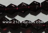 CGA411 15.5 inches 8*9mm hexagon natural red garnet beads wholesale
