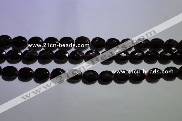 CGA414 15.5 inches 9*12mm faceted oval natural red garnet beads wholesale