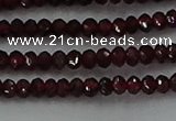 CGA517 15.5 inches 2*3mm faceted rondelle red garnet beads