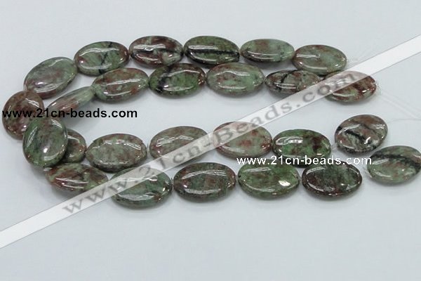 CGA67 15.5 inches 22*30mm oval red green garnet gemstone beads