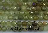 CGA856 15 inches 4mm faceted round green garnet beads