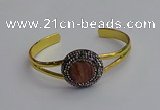 CGB2030 25mm coin plated druzy agate bangles wholesale