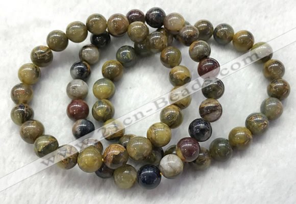 CGB2600 7.5 inches 9mm round natural pietersit beaded bracelets