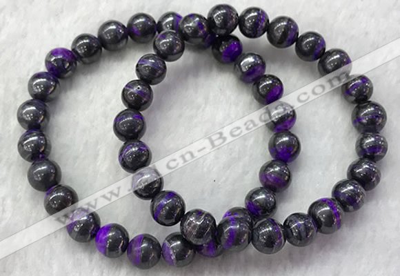 CGB2610 7.5 inches 8mm round natural sugilite beaded bracelets