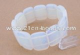 CGB283 8 inches 18*25mm faceted rectangle opal gemstone bracelet