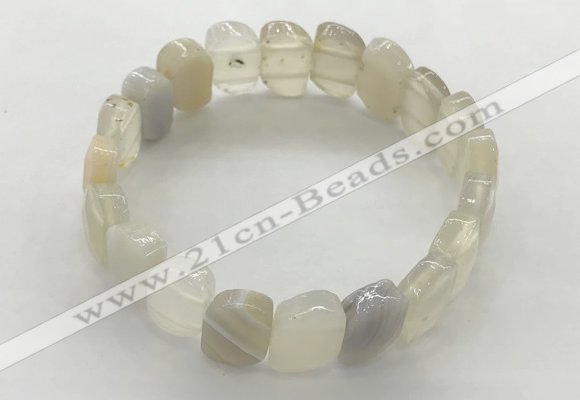 CGB3443 7.5 inches 10*15mm faceted marquise grey agate bracelets